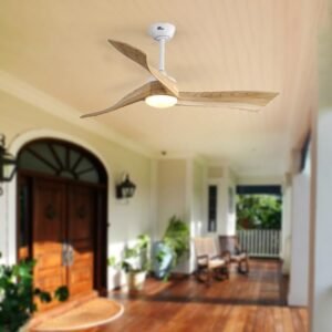 52 inch Ceiling Fans with Lights and Remote, Indoor/Outdoor Ceiling Fan with Light, Quiet DC Reversible