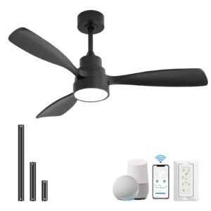 48 Inch Ceiling Fans with Lights, Smart Indoor/Outdoor Ceiling Fan with Light and Remote