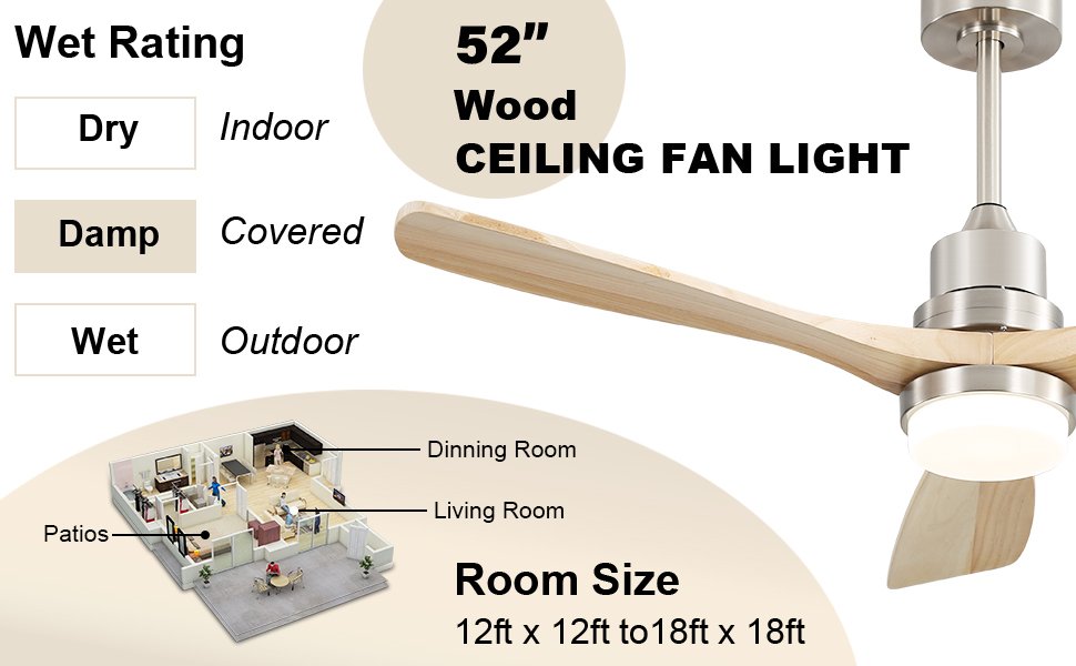 52 Inch Ceiling Fan With Light